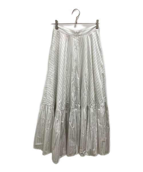 PLAN C（プランシー）PLAN C (プランシー) ピンストライプティアードスカート ホワイト サイズ:FREEの古着・服飾アイテム