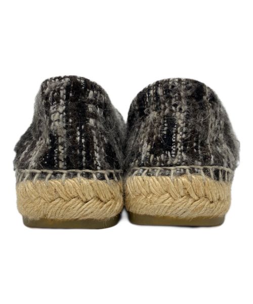 CHANEL（シャネル）CHANEL (シャネル) ココマークツイードエスパドリーユ グレー×ブラック サイズ:３７の古着・服飾アイテム