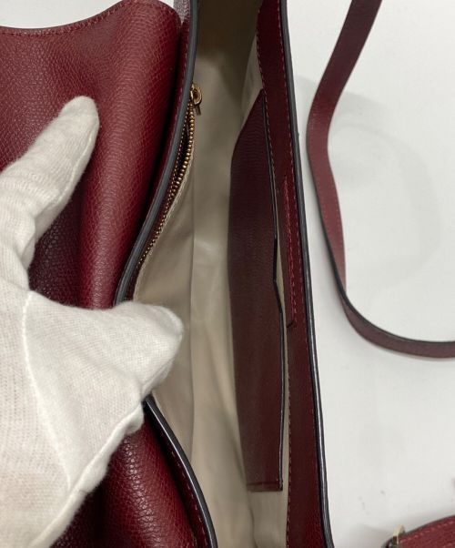 Valextra（ヴァレクストラ）Valextra (ヴァレクストラ) ショルダーバッグ バーガンディーの古着・服飾アイテム