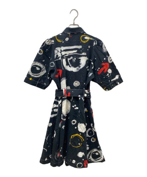 CHARLES JEFFREY LOVERBOY（チャールズ ジェフリー ラバーボーイ）CHARLES JEFFREY LOVERBOY (チャールズ ジェフリー ラバーボーイ) グラフィックショートスリーブワンピース ブラック サイズ:ＸＳの古着・服飾アイテム