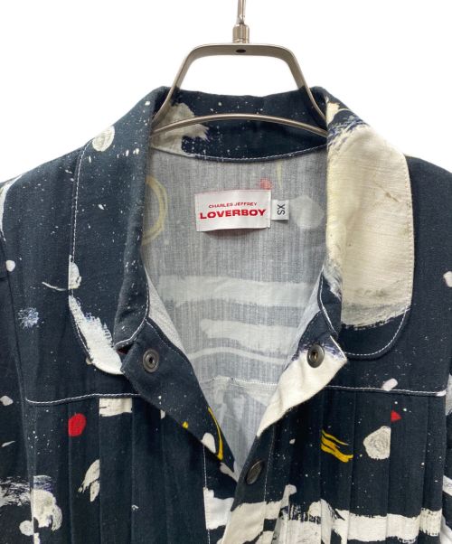 CHARLES JEFFREY LOVERBOY（チャールズ ジェフリー ラバーボーイ）CHARLES JEFFREY LOVERBOY (チャールズ ジェフリー ラバーボーイ) グラフィックショートスリーブワンピース ブラック サイズ:ＸＳの古着・服飾アイテム