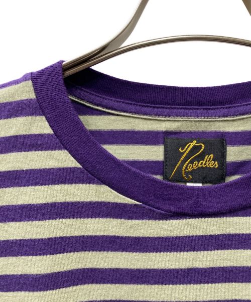 Needles（ニードルズ）Needles (ニードルズ) ボーダーTシャツ パープル サイズ:XSの古着・服飾アイテム