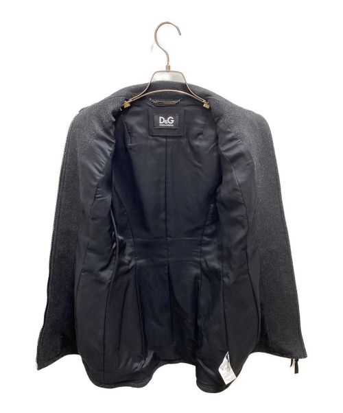 DOLCE & GABBANA（ドルチェ＆ガッバーナ）DOLCE & GABBANA (ドルチェ＆ガッバーナ) スタンドカラーショートコート グレー サイズ:36の古着・服飾アイテム