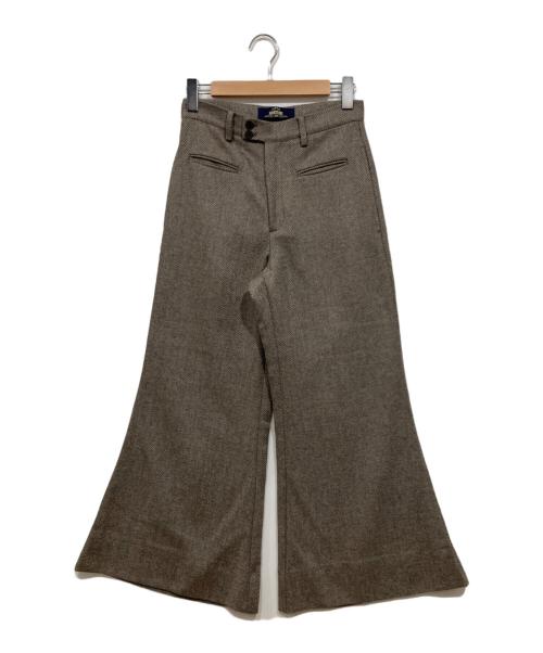 SHIKITARI（シキタリ）SHIKITARI (シキタリ) ウールワイドフレアパンツ グレー サイズ:Sの古着・服飾アイテム