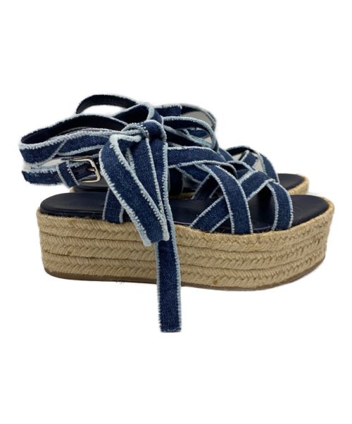 MIU MIU（ミュウミュウ）MIU MIU (ミュウミュウ) ウェッジソールサンダル ネイビー サイズ:36　1/2の古着・服飾アイテム