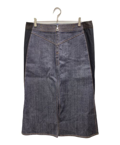 LOUIS VUITTON（ルイ ヴィトン）LOUIS VUITTON (ルイ ヴィトン) サイド切替デニムスカート ブラック×インディゴ サイズ:38の古着・服飾アイテム