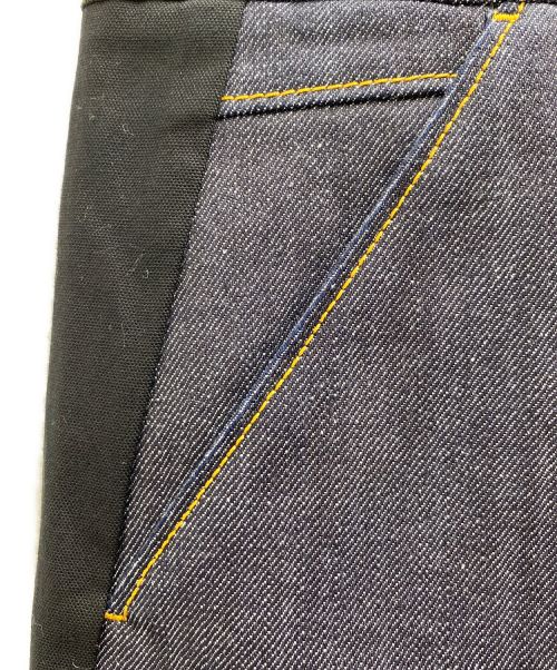 LOUIS VUITTON（ルイ ヴィトン）LOUIS VUITTON (ルイ ヴィトン) サイド切替デニムスカート ブラック×インディゴ サイズ:38の古着・服飾アイテム