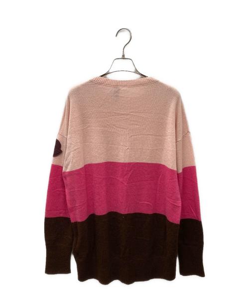 MONCLER（モンクレール）MONCLER (モンクレール) カシミヤニット ブラウン×ピンク サイズ:Mの古着・服飾アイテム