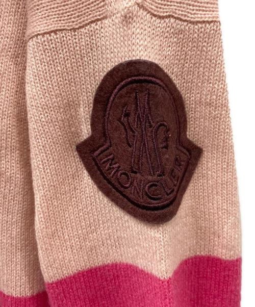 MONCLER（モンクレール）MONCLER (モンクレール) カシミヤニット ブラウン×ピンク サイズ:Mの古着・服飾アイテム