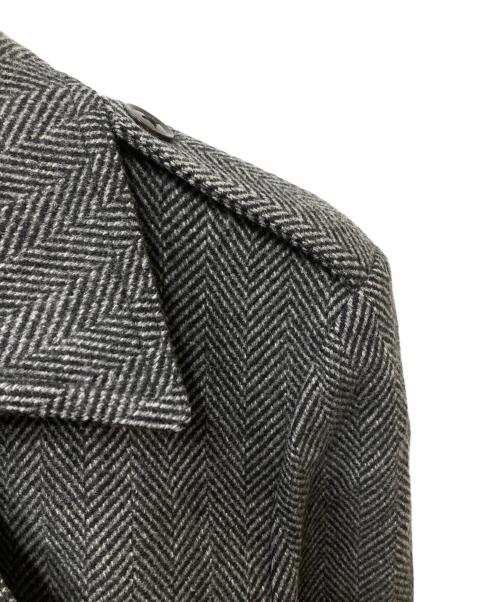 PAUL SMITH（ポールスミス）PAUL SMITH (ポールスミス) ウールヘリンボーン トレンチコート グレー サイズ:Mの古着・服飾アイテム