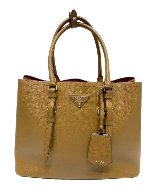 PRADA（プラダ）PRADA (プラダ) 2WAYレザートートバッグ ブラウンの古着・服飾アイテム