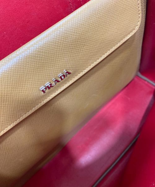 PRADA（プラダ）PRADA (プラダ) 2WAYレザートートバッグ ブラウンの古着・服飾アイテム