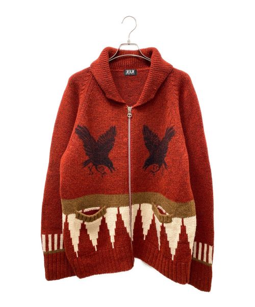 FAF（エフエーエフ）FAF (エフエイエフ) Air Brushed Knit Cowichan レッド サイズ:３の古着・服飾アイテム