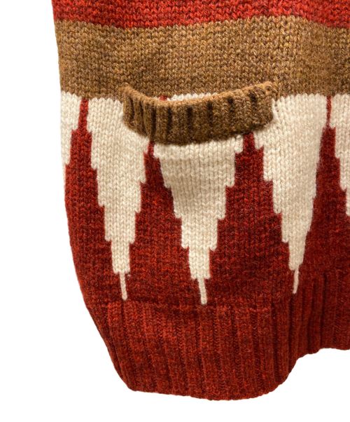 FAF（エフエーエフ）FAF (エフエイエフ) Air Brushed Knit Cowichan レッド サイズ:３の古着・服飾アイテム