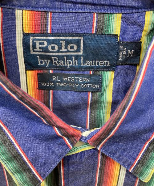 POLO RALPH LAUREN（ポロ・ラルフローレン）POLO RALPH LAUREN (ポロ・ラルフローレン) 90S RL WESTERN ウエスタンシャツ ネイビー サイズ:Mの古着・服飾アイテム
