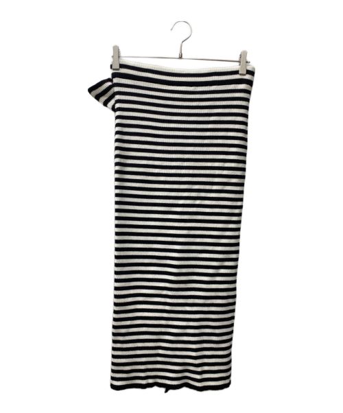 MaxMara（マックスマーラ）MaxMara (マックスマーラ) Viscose yarn skirt ホワイト×ブラック サイズ:Mの古着・服飾アイテム