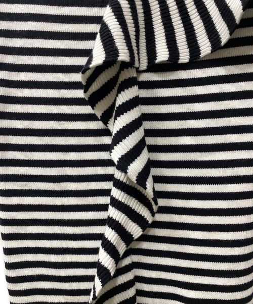 MaxMara（マックスマーラ）MaxMara (マックスマーラ) Viscose yarn skirt ホワイト×ブラック サイズ:Mの古着・服飾アイテム