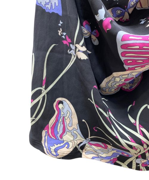 Emilio Pucci（エミリオ プッチ）Emilio Pucci (エミリオ プッチ) 総柄N/Sワンピース ブラック×パープル サイズ:表記なしの古着・服飾アイテム