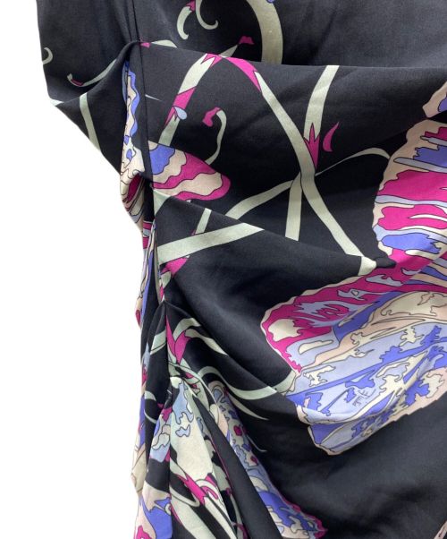 Emilio Pucci（エミリオ プッチ）Emilio Pucci (エミリオ プッチ) 総柄N/Sワンピース ブラック×パープル サイズ:表記なしの古着・服飾アイテム