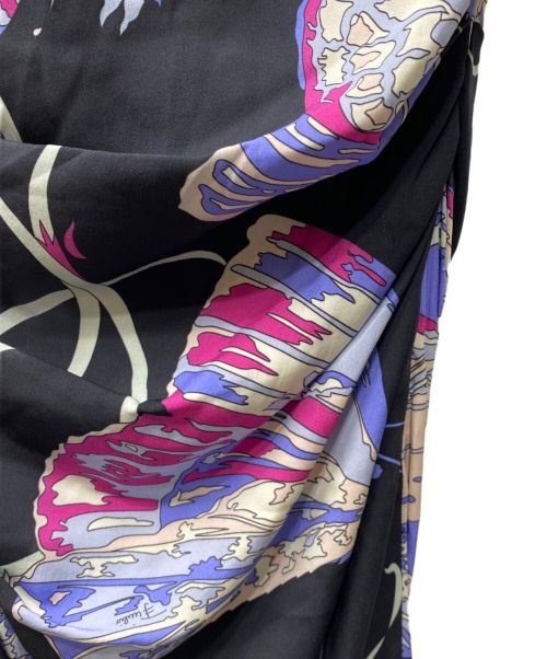 Emilio Pucci（エミリオ プッチ）Emilio Pucci (エミリオ プッチ) 総柄N/Sワンピース ブラック×パープル サイズ:表記なしの古着・服飾アイテム