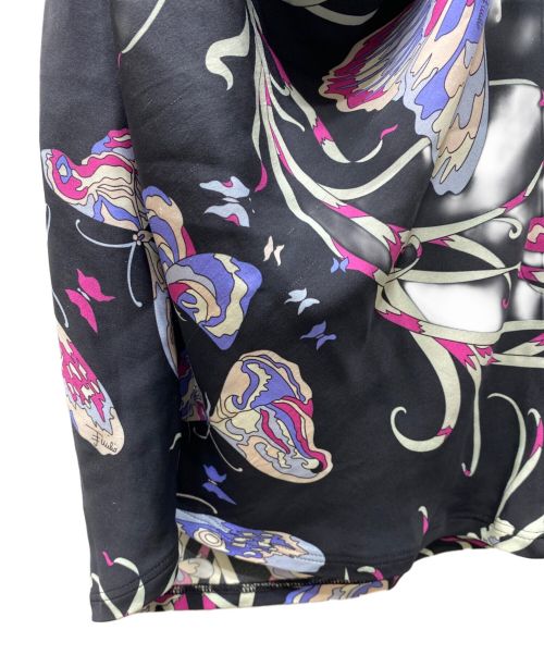 Emilio Pucci（エミリオ プッチ）Emilio Pucci (エミリオ プッチ) 総柄N/Sワンピース ブラック×パープル サイズ:表記なしの古着・服飾アイテム