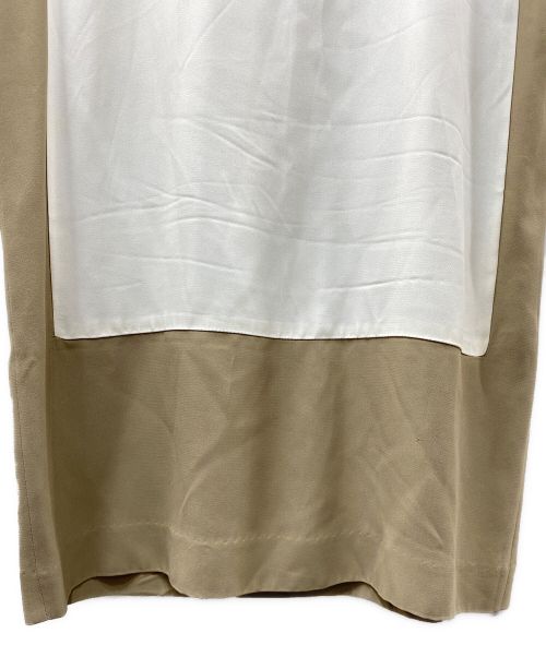 YOKO CHAN（ヨーコチャン）YOKO CHAN (ヨーコチャン) ノースリーブワンピース ブラウン×ホワイト サイズ:40の古着・服飾アイテム