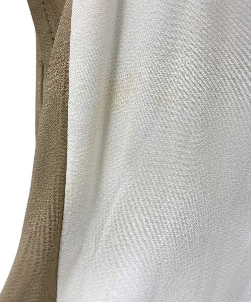 YOKO CHAN（ヨーコチャン）YOKO CHAN (ヨーコチャン) ノースリーブワンピース ブラウン×ホワイト サイズ:40の古着・服飾アイテム