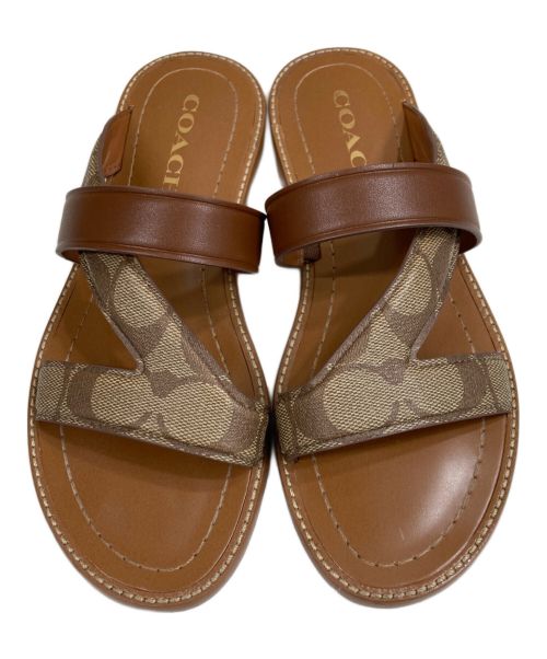 COACH（コーチ）COACH (コーチ) シグネチャーサンダル ブラウン サイズ:SIZE 6の古着・服飾アイテム
