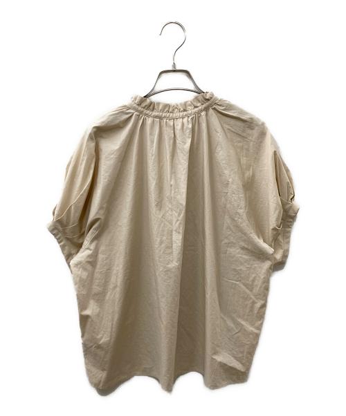 BALLSEY（ボールジィ）BALLSEY (ボールジィ) プロセスドコットン ネックフリルブラウス ベージュ サイズ:36の古着・服飾アイテム