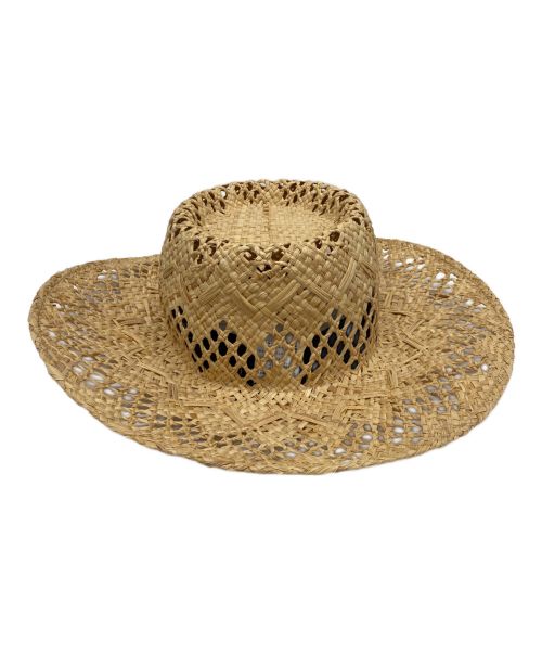 La Maison de Lyllis（ラメゾンドリリス）La Maison de Lyllis (ラメゾンドリリス) クロシェラフィアハット ベージュ サイズ:57ｃｍの古着・服飾アイテム