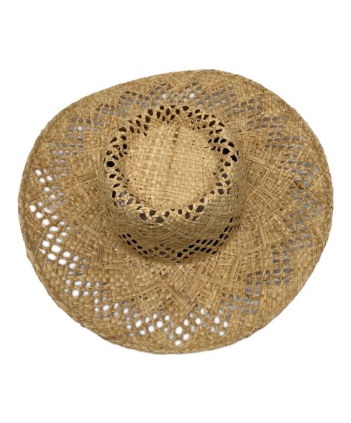 La Maison de Lyllis（ラメゾンドリリス）La Maison de Lyllis (ラメゾンドリリス) クロシェラフィアハット ベージュ サイズ:57ｃｍの古着・服飾アイテム