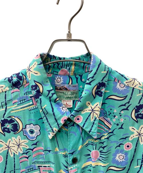 reyn spooner（レイン スプナー）reyn spooner (レイン スプナー) 80's総柄レーヨンシャツ グリーン サイズ:Lの古着・服飾アイテム
