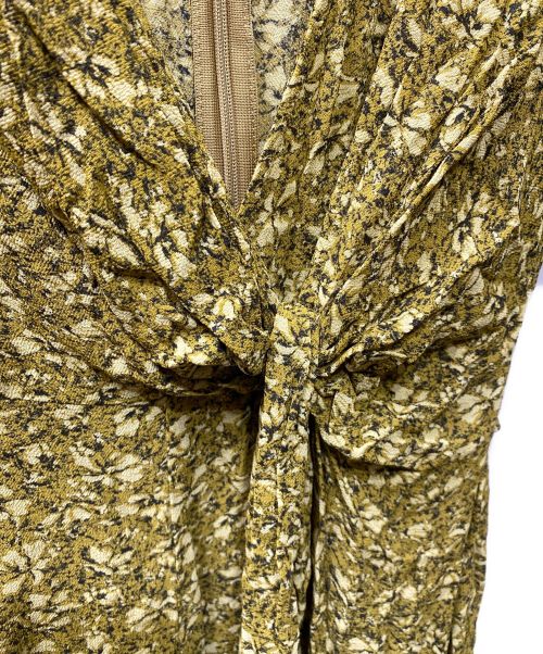 FRAY ID（フレイ アイディー）FRAY ID (フレイ アイディー) カシュクールプリントワンピース イエロー×グリーン サイズ:１の古着・服飾アイテム