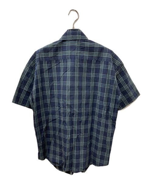 Mr.Gentleman（ミスタージェントルマン）Mr.Gentleman (ミスタージェントルマン) レイヤードチェックシャツ ネイビー×グリーン サイズ:Sの古着・服飾アイテム