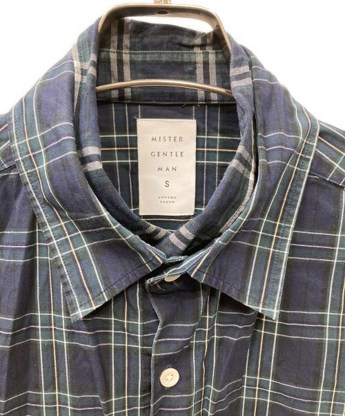 Mr.Gentleman（ミスタージェントルマン）Mr.Gentleman (ミスタージェントルマン) レイヤードチェックシャツ ネイビー×グリーン サイズ:Sの古着・服飾アイテム