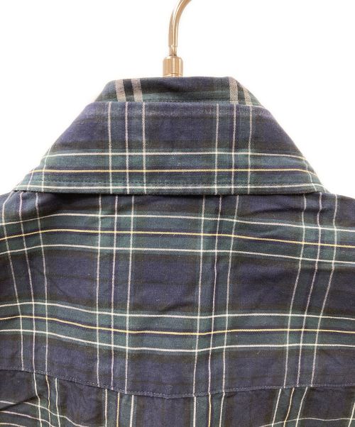 Mr.Gentleman（ミスタージェントルマン）Mr.Gentleman (ミスタージェントルマン) レイヤードチェックシャツ ネイビー×グリーン サイズ:Sの古着・服飾アイテム