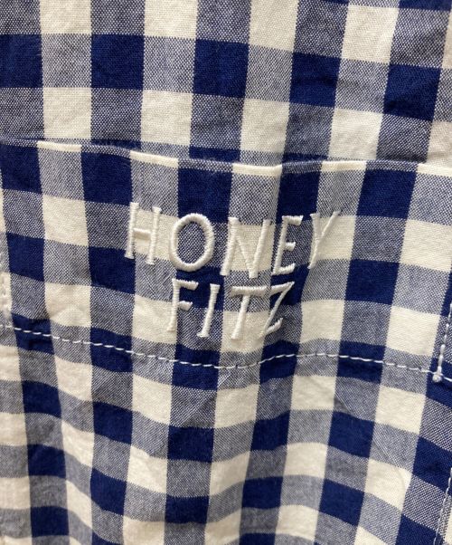 HONEY FITZ（ハニーフィッツ）HONEY FITZ (ハニーフィッツ) チェックオープンカラーシャツ ネイビー×ホワイト サイズ:Lの古着・服飾アイテム