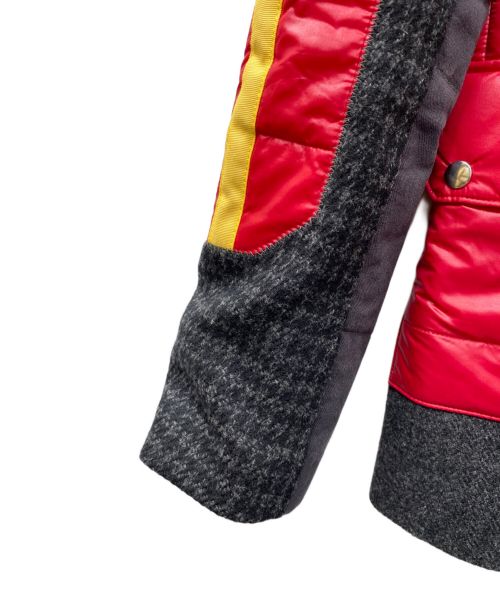 COMME des GARCONS JUNYA WATANABE MAN（コム デ ギャルソン ジュンヤ ワタナベ マン）COMME des GARCONS JUNYA WATANABE MAN (コム デ ギャルソン ジュンヤ ワタナベ マン) 切替中綿テーラードジャケット レーシングジャケット グレー×レッド サイズ:XSの古着・服飾アイテム