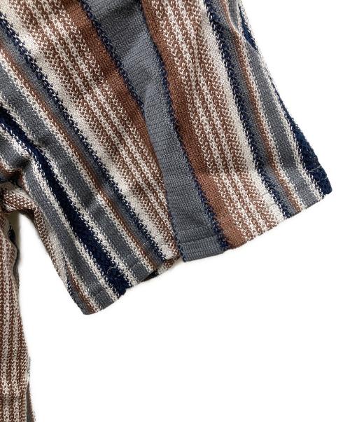 jieda（ジエダ）jieda (ジエダ) HALF ZIP STRIPE SHIRT ブラウン×グレー サイズ:2の古着・服飾アイテム