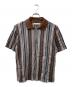 jieda（ジエダ）の古着「HALF ZIP STRIPE SHIRT」｜ブラウン×グレー