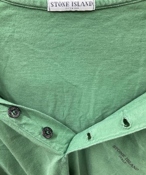 STONE ISLAND（ストーンアイランド）STONE ISLAND (ストーンアイランド) ロゴプリントポロシャツ グリーン サイズ:XLの古着・服飾アイテム