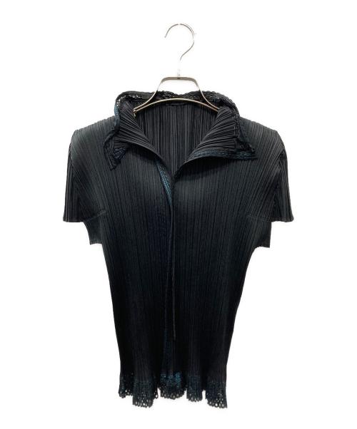 PLEATS PLEASE（プリーツプリーズ）PLEATS PLEASE (プリーツプリーズ) プリーツブラウス カットソー ブラック サイズ:3の古着・服飾アイテム
