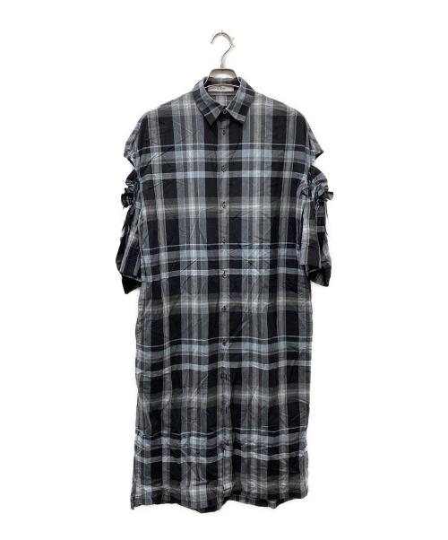 Ujoh（ウジョー）Ujoh (ウジョー) チェックシャツワンピース グレー×ブルー サイズ:2の古着・服飾アイテム