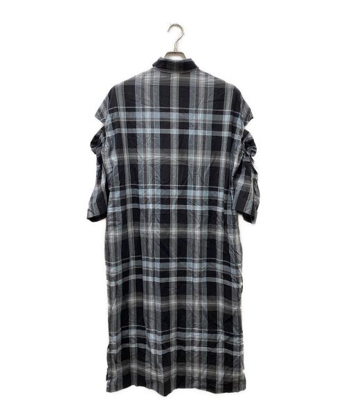 Ujoh（ウジョー）Ujoh (ウジョー) チェックシャツワンピース グレー×ブルー サイズ:2の古着・服飾アイテム