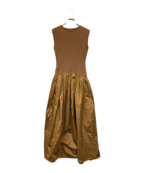DES PRES（デ プレ）DES PRES (デ プレ) マイクシルクタフタ ウエストギャザーワンピース ブラウン サイズ:SIZE Freeの古着・服飾アイテム