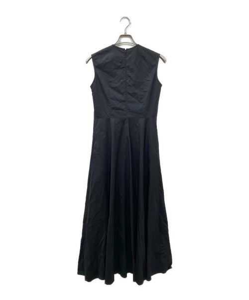 edition（エディション）edition (エディション) SUPIMA TYPEWRITER コットン ノースリーブワンピース ブラック サイズ:FREEの古着・服飾アイテム