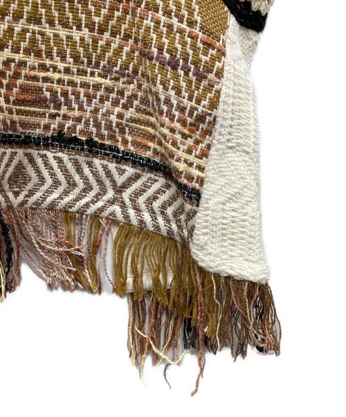 CABAN（キャバン）CABaN (キャバン) ツイードボーダーニットコンビトップ ブラウン×ホワイト サイズ:SIZE Freeの古着・服飾アイテム