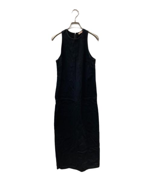 BACCA（バッカ）BACCA (バッカ) コットンピケ タンクトップドレス ノースリーブワンピース ブラック サイズ:36の古着・服飾アイテム