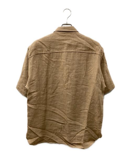 AURALEE（オーラリー）AURALEE (オーラリー) LINEN SILK SUMMER TWEED HALF SLEEVED SHIRTS ブラウン サイズ:3の古着・服飾アイテム