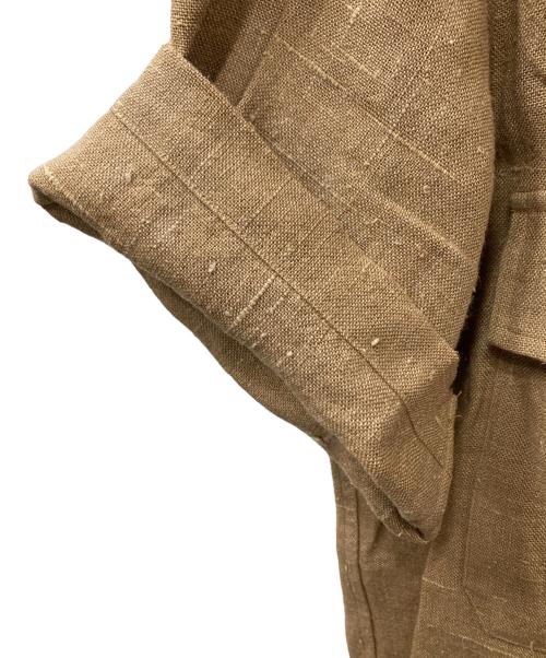 AURALEE（オーラリー）AURALEE (オーラリー) LINEN SILK SUMMER TWEED HALF SLEEVED SHIRTS ブラウン サイズ:3の古着・服飾アイテム